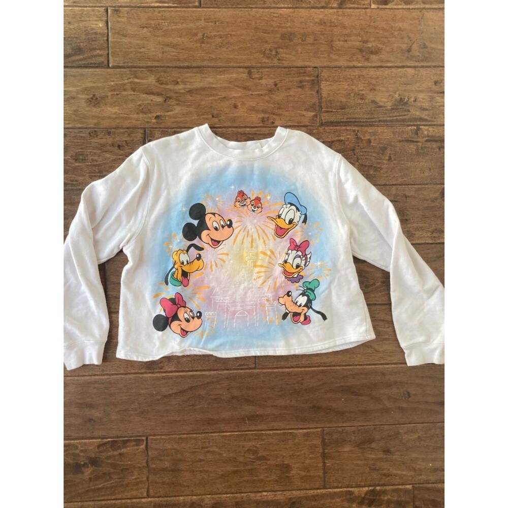 Mickey Mouse and Friends Fantasyland Castle Pullover Sweatshirt Women XL Disney